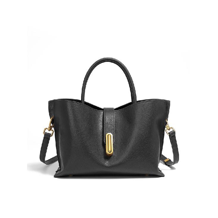 

Top Layer Vegetable Tanned Leather Handbag Versatile Tote Women s Bag Single Shoulder Crossbody Commuter Bag New Genuine Leather Bucket Bag чорний