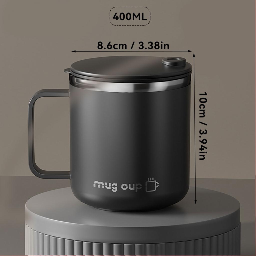 400ML Insulated Coffee Mug With Lid 304 Stainless Steel Double Wall Water Cup Sealed Milk Coffee Cup Student Adult Drinkware