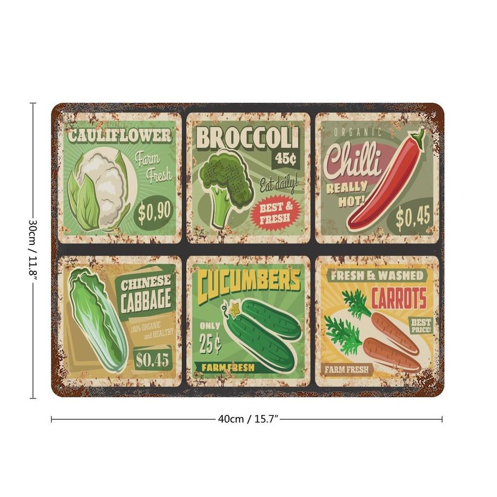 1-Pack Aged Metal Wall Signboard, 20×30cm and 30×40cm, Rustic Distressed Design for Living Room, Office or Restaurant