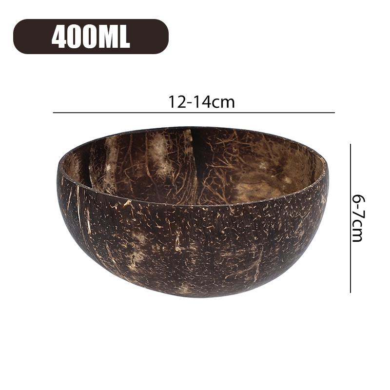 Set of 5 Eco-Friendly Natural Coconut Shell Bowls for Serving Salads, Oatmeal, and Yogurt