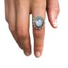 Elegant Moonstone Ring for Women Vintage Thai Silver Jewelry with Oversized Cabochon Stone Unique Gift