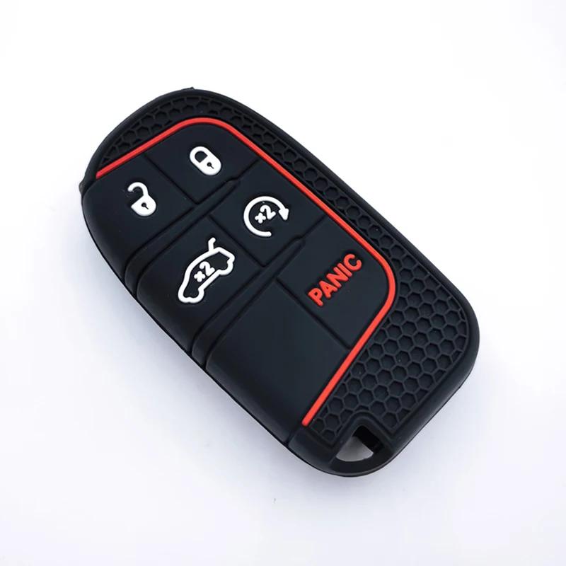 Silicone Car Remote Key Cover Case For Jeep Renegade Compass Grand Cherokee For Chrysler 300C Wrangler Dodge Accessaries Shell