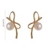Elegant Butterfly Knot Earring Stylish Asymmetric Pearl Ear Piercing Ear Pendant Jewelry Ear Buckle Jewelry Accessories