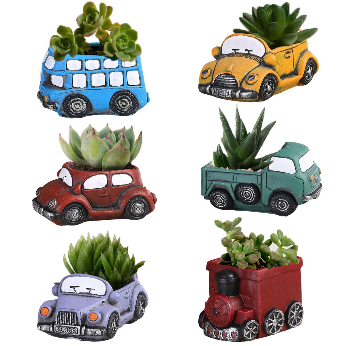 

iikuru Цветочный горшок Стильный набор кашпо для суккулентов Цементный горшок Комнатное растение