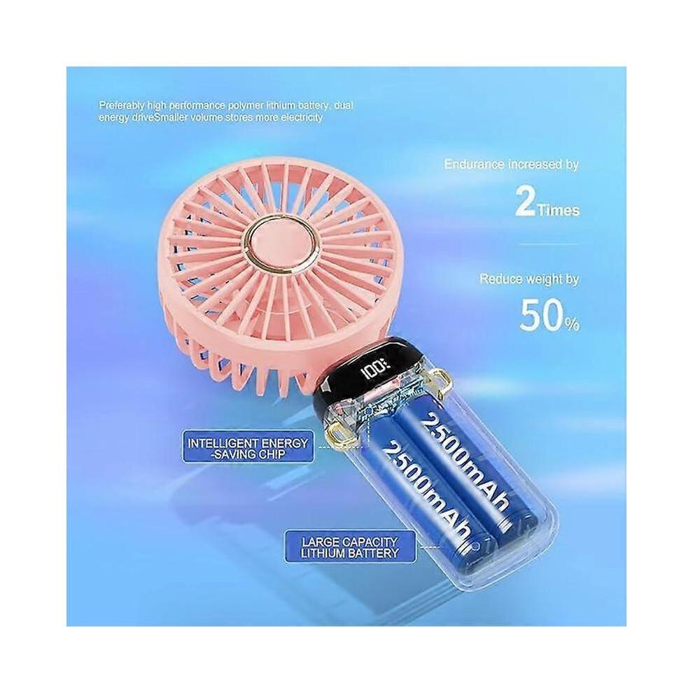 Ventilateur portable USB manuel 5000 mAh 5 vitesses Pliable Mini ventilateur de bureau
