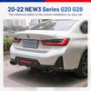 Stainless Steel Quad Exhaust Muffler with Carbon Fiber Tailpipe for 2020-2023 BMW G20/G28