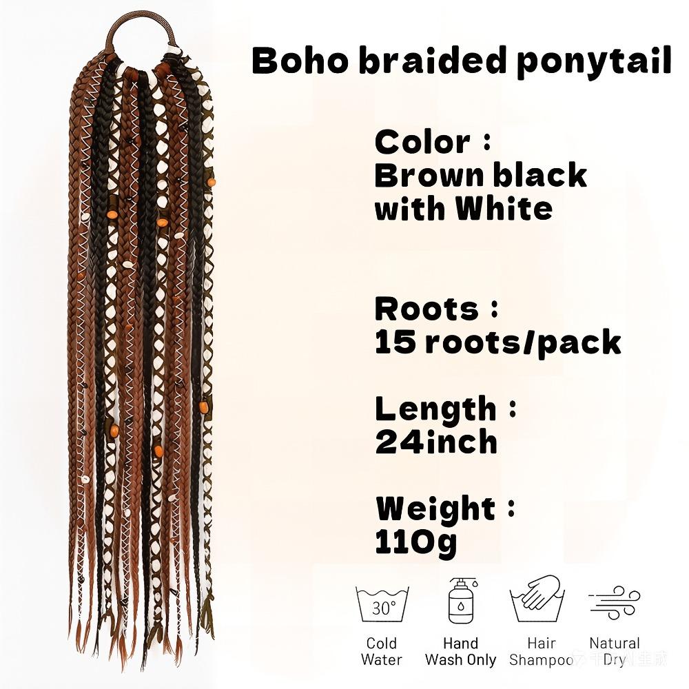 15Strands Handmade Dirty Braids 24Inch Boxing Hook Needle Hairband Party