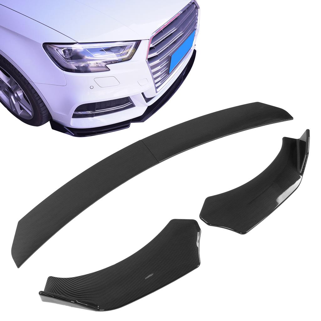 4PCS Front Bumper Lip Kit Spoiler Splitter Fourpart Form for Car Modification Front Bumper  (Glossy Black )