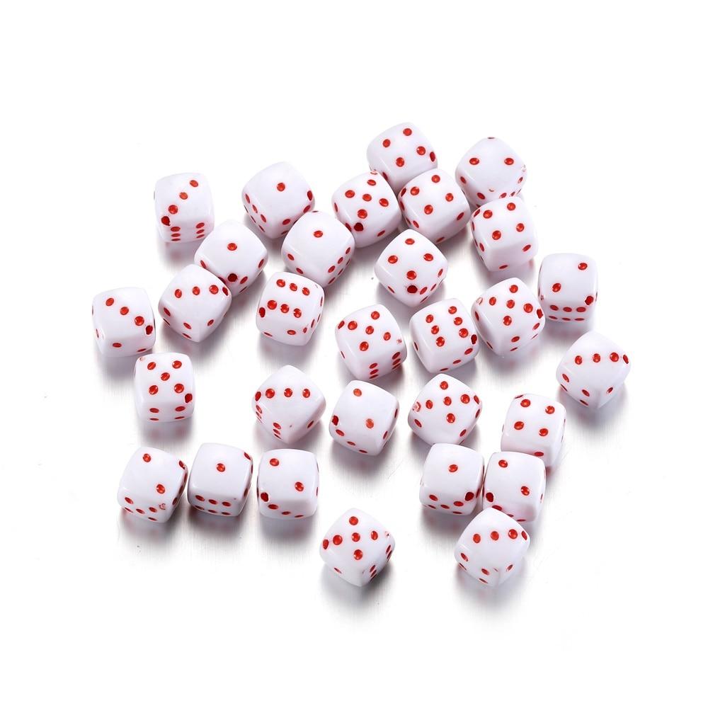 30Pcs/Lot 8mm Acrylic Dice Beads Square Shape Spaced Loose Beads for DIY Bracelet Necklace Charms Jewelry Making Accessories