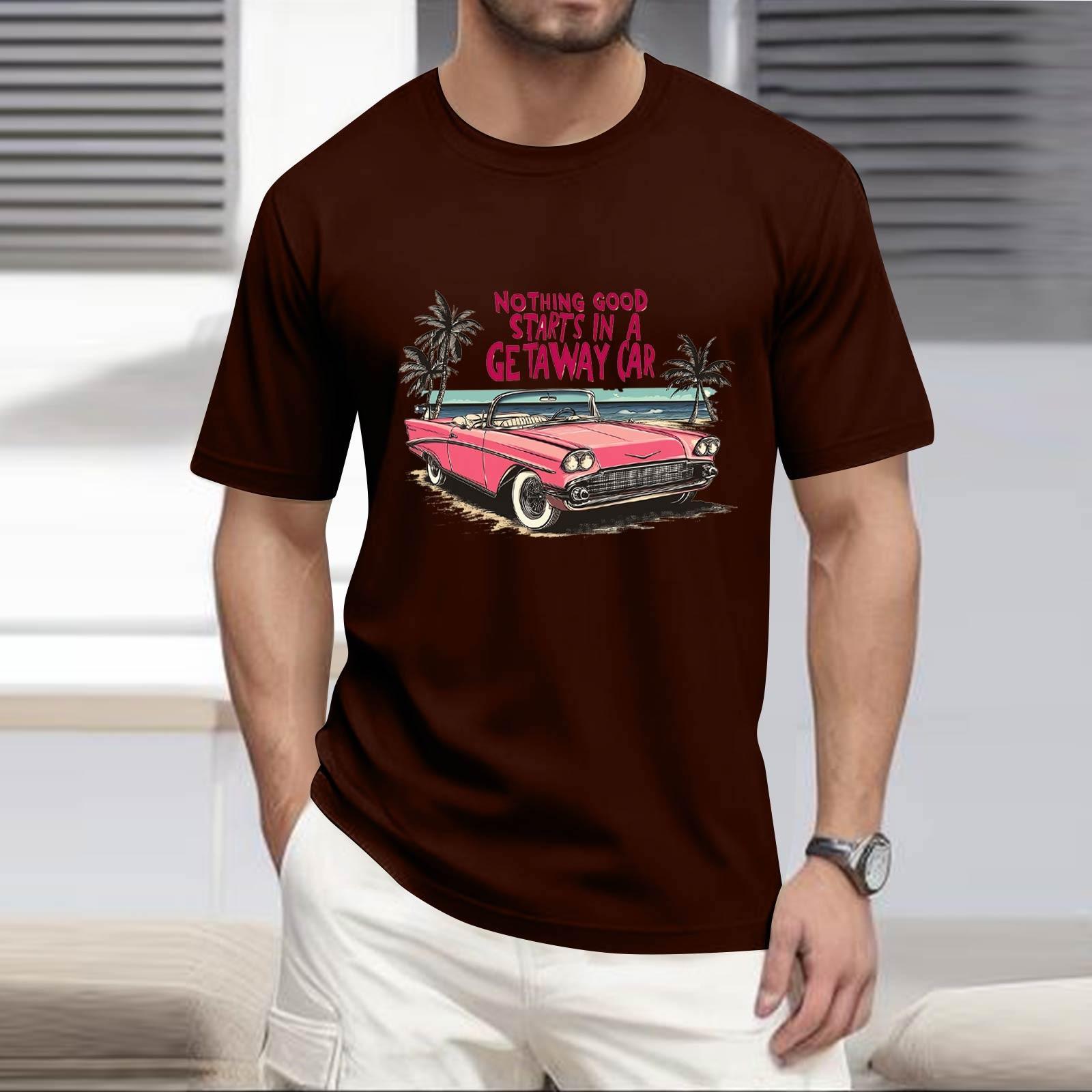 

Мужская рубашка с воротником-стойкой и коротким рукавом, свободная рубашка для отдыха и отдыха, мужская L винный