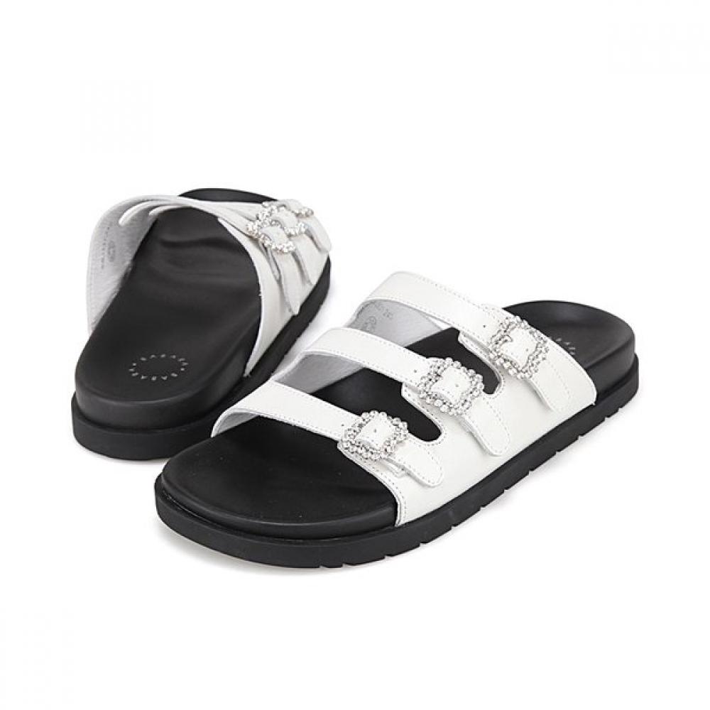 Barbara Daily Mule Slide Leather Jewel Buckle 2.5cm Bbj331wt