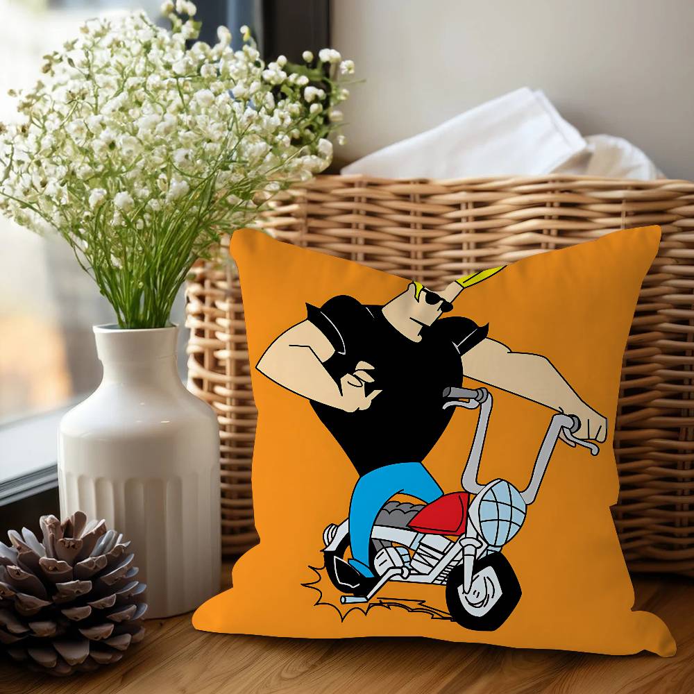 Cartoon J-Johnny Bravo Cushion Cover Inches Farmhouse Decor Home Throw Pillow Covers For Couch Decorations