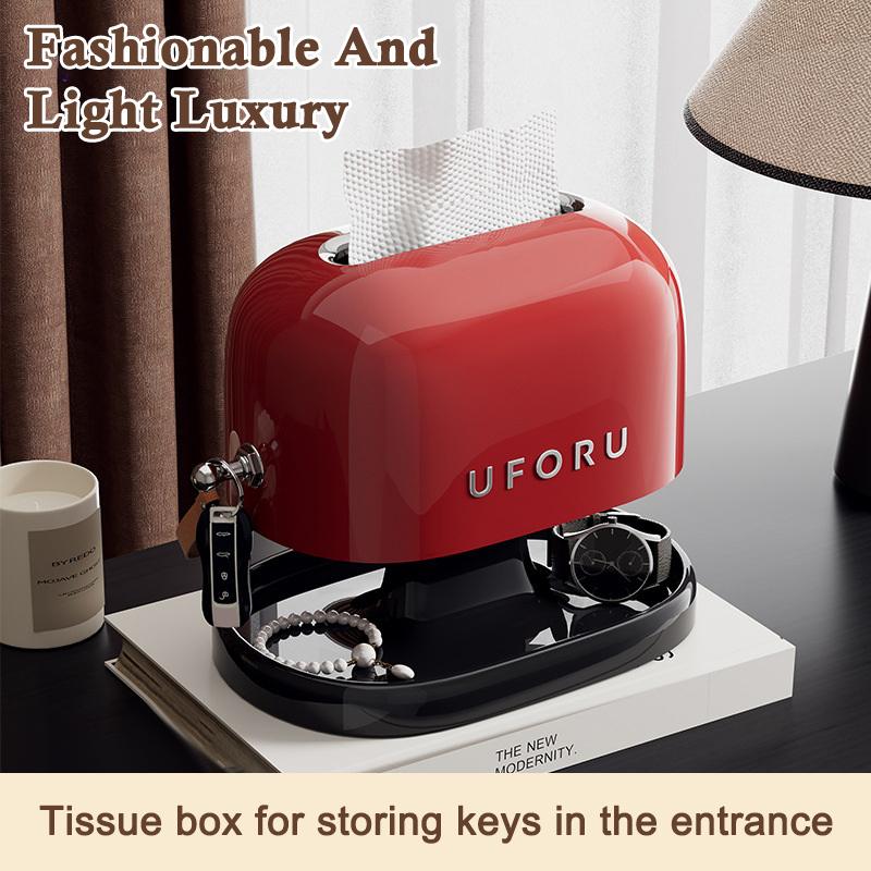 1Pc Retro Tissue Box Double-Layer Tissue Boxwith Storage Tray Jewelry Watch Organizer Home Living Room Desktop Napkin Container