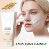 Oat Exfoliating Facial Polish Cleanser - Hydrating Daily Face Wash with Gentle Scrub Clay Pore Minimizing Panthenol, Oat Seed Water Vegan, 150ml