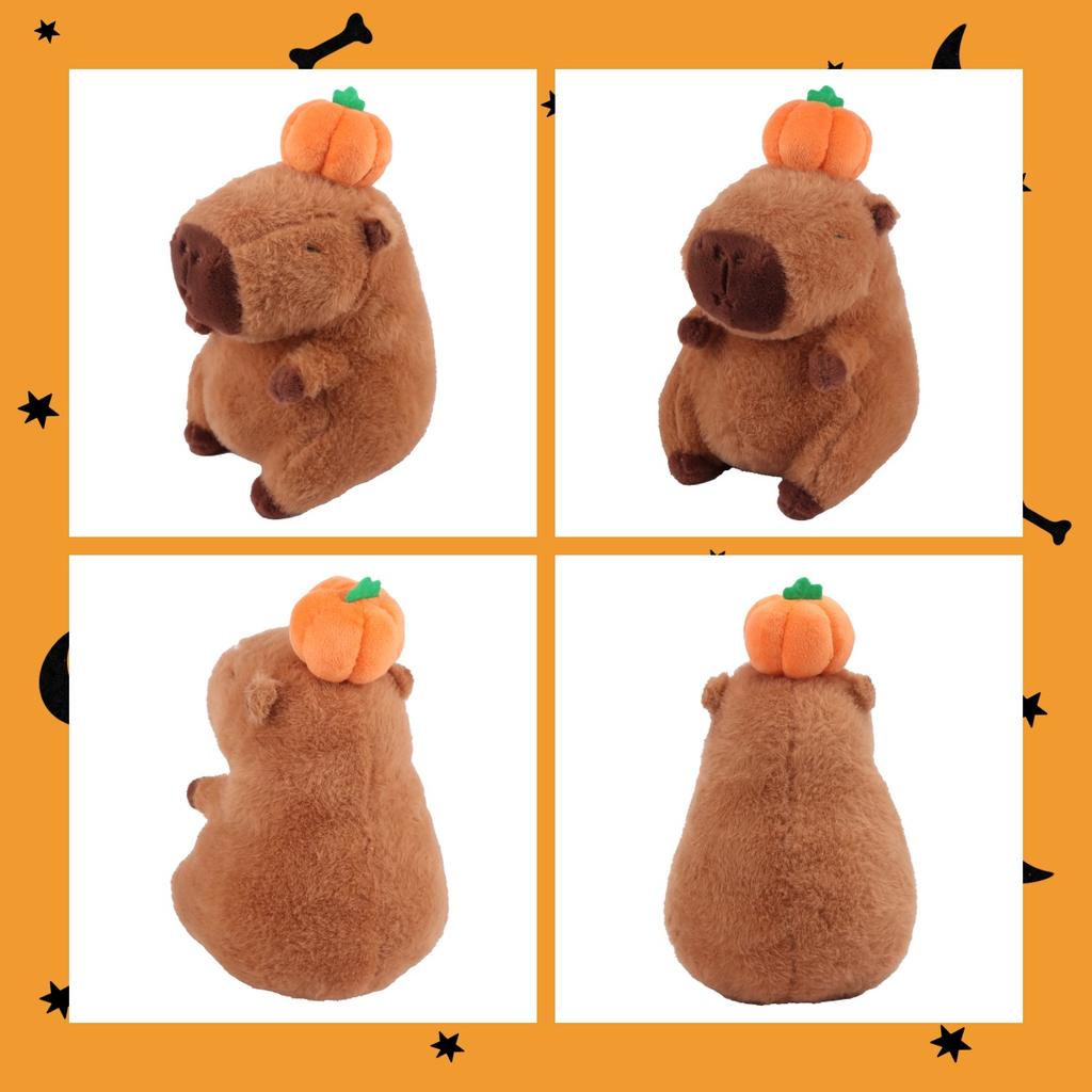 Spooky Holiday Pumpkin Kapibala Capybara Plush Toy Adorable Doll Boys Girls Anime Plush Doll Gentle Plush Anime Cartoon Spooky Holiday Xmas Present