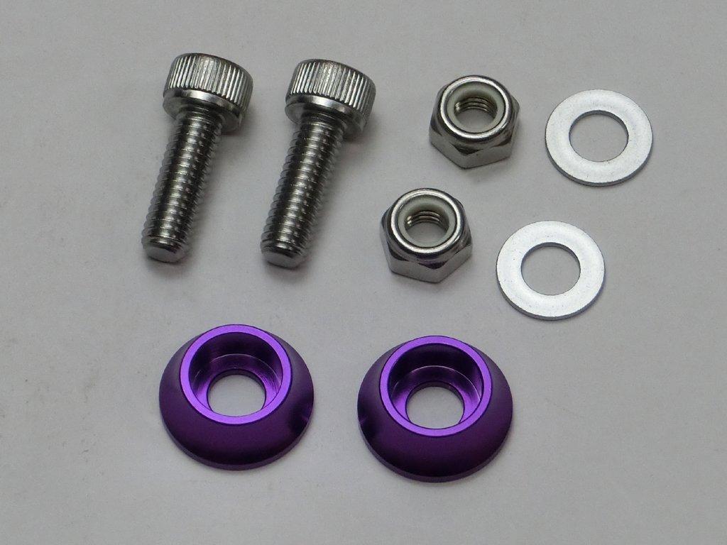 Creative Factory Posh 200382 Posh License Plate Cap Bolt & Nut Purple