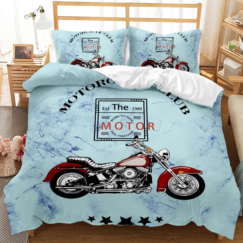 Motocross Rider Bedding Set Extreme Sports Duvet Cover For Kids Children Teens Motorcycle Comforter Cover Dirt Bike Duvet Cover