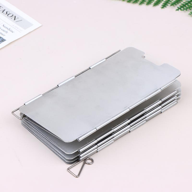 9 Plates Foldable Gas Cookers Wind Deflectors Outdoor Stove Wind Shield Camping Windscreen Stove Steel Wind Screen
