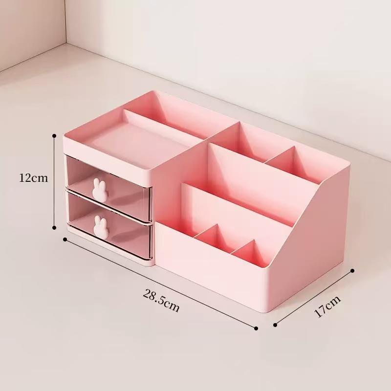 1PC Porta Penne Con 2 Cassetti Porta Matite Multifunzionale Per Scrivania Porta Oggetti Scatola Portaoggetti Per Scrivania Forniture per Ufficio Tavolo da Toeletta