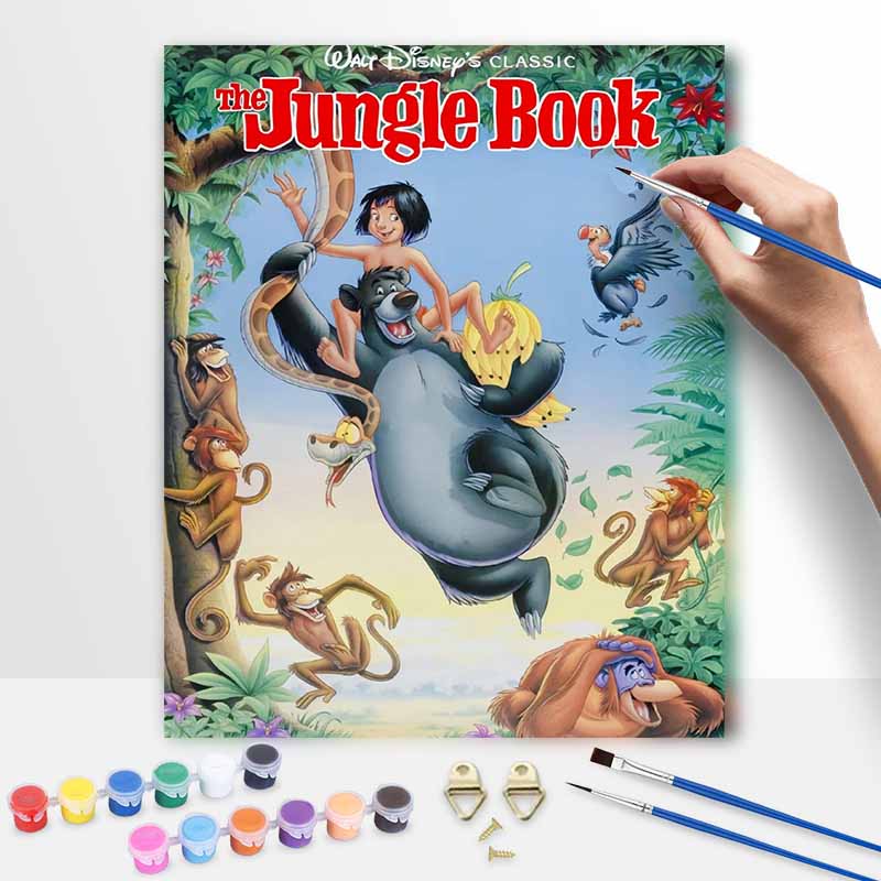 Disney oil painting handmade diy The Jungle Book movie art gifts home decorations 20x30cm