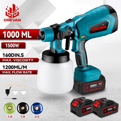 1000ML Cordless Electric Spray Gun Portable Paint Sprayer Auto Furniture Steel Coating Airbrush For Makita 18V Battery