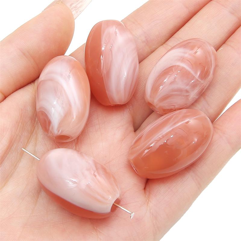 Handmade Bracelet Beads Acrylic Two-color Large Hole Shaped Loose Beads Beads Handmade Diy Bracelet Necklace Pendant Clothing Vintage Accessories