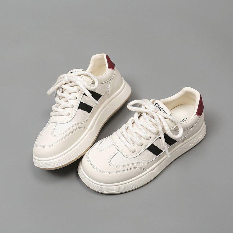 Leather Soft-soled White Shoes Women's Shoes Spring 2025 New Versatile Board Shoes Flat Casual Shoes Women's Sports Shoes