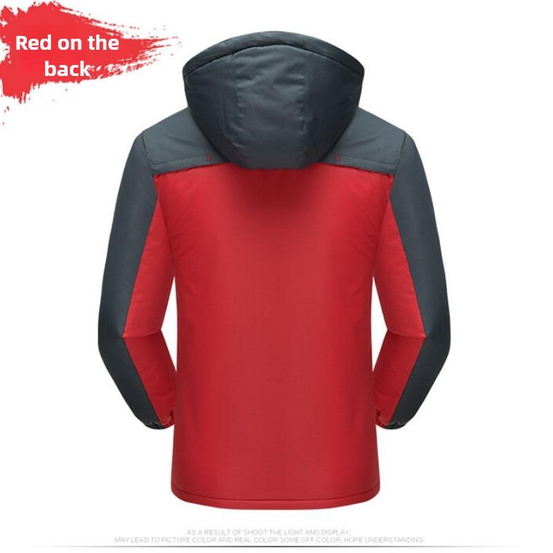 Winter Outdoor Couple Cotton -Padded Jacket Plus Velvet Warm Jacket Large Size Simple Tooling Jacket