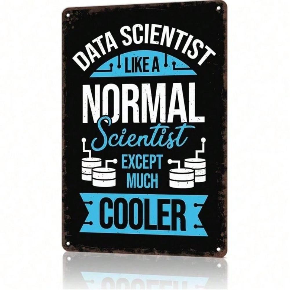 Vintage Metal Poster Wall Art Data Science Funny Sign Rustproof Garage Decor