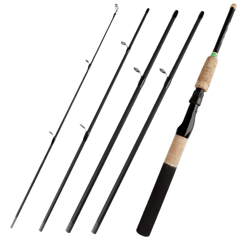 FTK NEW 1.8M 2.1M Telescopic Fishing Rod Carbon Fiber Lengthen wooden handle Spinning Casting Rod Portable Trout Rod