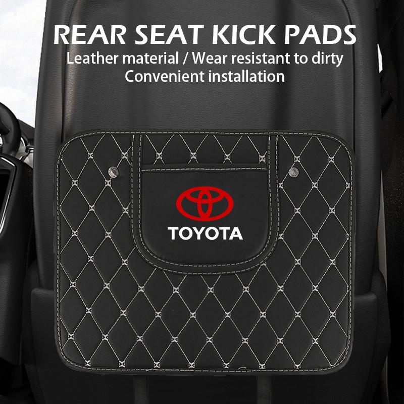 Leather Anti-Kick Pad Car Waterproof Seat Back Protector Cover Storage Bag For Toyota Yaris Hilux Prius Avensis Auris Corolla