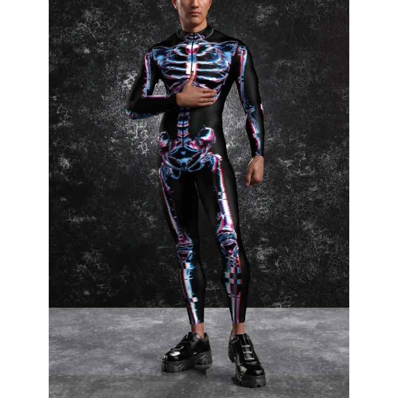 Costume de Scenă cu Imprimare Digitală 3D Adulți Evenimente de Halloween Petrecere Tematică Carnaval Costum Cosplay Joc de Rol Salopetă