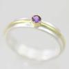 Classic Inlaid Purple CZ Women's Ring Retro Two Color Geometry Daily Wear Party Jewelry Anniversary Gift