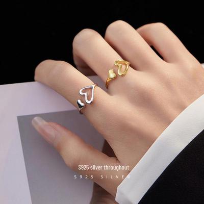 Banyan Tree S925 Silber Pfirsichherz Offener Ring - Einfaches & Stilvolles Design für Damen