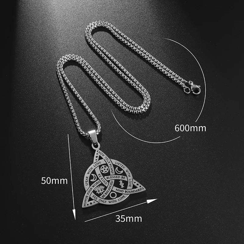 Norse Runes Celtic Knot Pendant: Stainless Steel Necklace for Men - Scandinavian Punk Gift