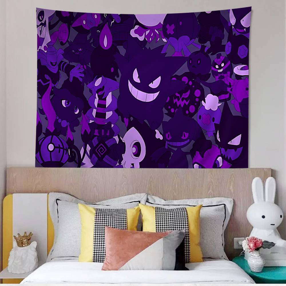 GGengar PPokemons Chart Tapestry Art Science Fiction Room Home Decor Cheap Hippie Wall Hanging