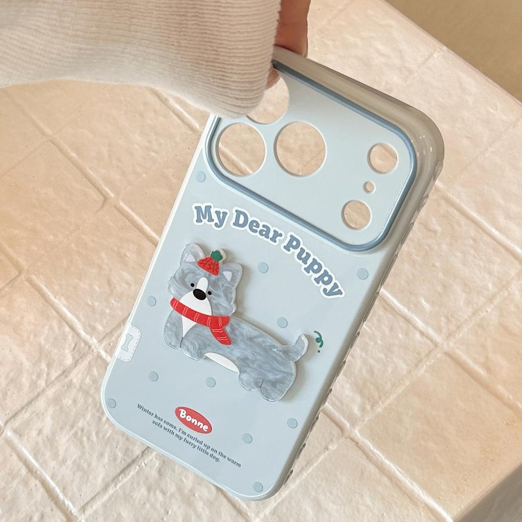 Shell Pattern Cartoon Puppy Suitable for Iphone17 for Apple 16promax Mobile Phone Case 13 Three-dimensional 14 Soft 15 Christmas
