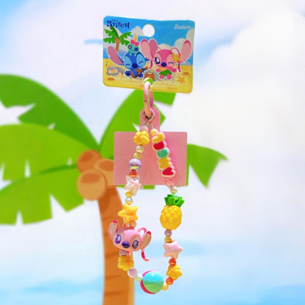 Stitch Summer Beach Series Resin Phone Pendant Keychain For Kids And Teens