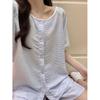 Korean Style Cotton Lapel Short-Sleeved Women's Pajama Set