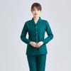 Women's Short Sleeve & Long Sleeve Dark Green Nurse Uniform Set