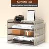 Modern Clear Acrylic Desktop Organizer Set Transparent Multipurpose File Holder Office Supply Storage Box Desk Shelf Display