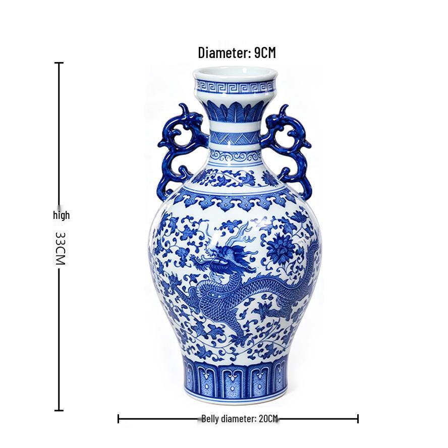 Antique Style Blue and White Porcelain Vase for Home Decoration