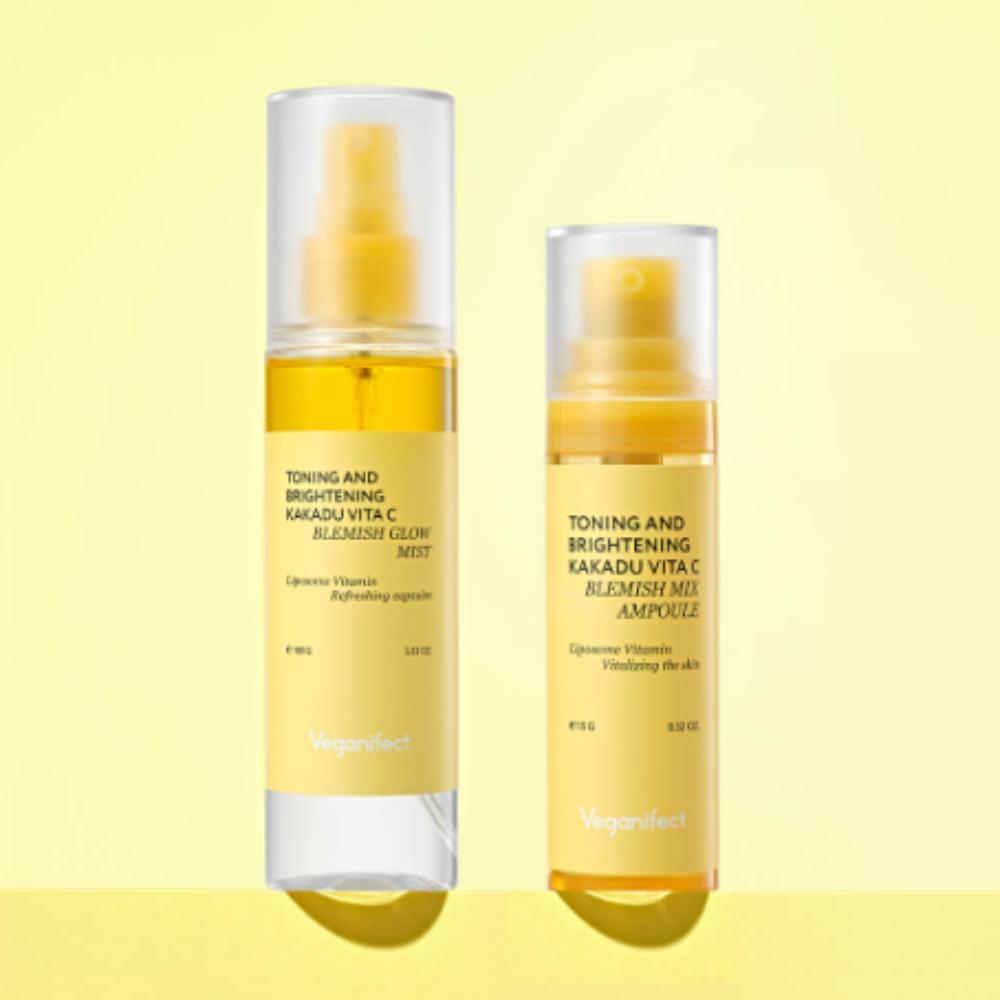 Veganifect Vita C Glutathione Blemish Mist 100ml + Kakadu Vita C Blemish Ampoule 15g Special Brightening Set