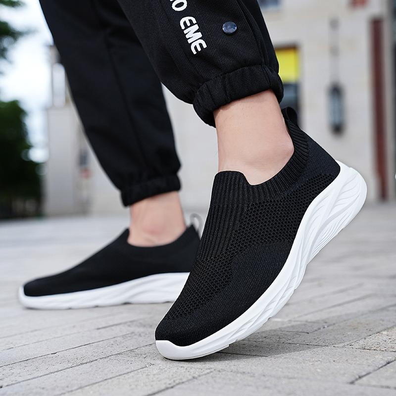 Fashion Large size men's shoes with breathable mesh surface, one foot casual shoes, lightweight sports casual running shoes