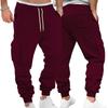 Herren Cargo Jogginghose mit vielen Taschen Elastischer Bund mit Kordelzug Schweißhose Einfarbig Lässige Sport Joggerhose für Herbst Winter Tägliche Streetwear