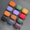 PU Leather Solid Color Wireless Earphone Case for Airpods Pro 2 & Airpods 4 3 2 1 Scratch-proof Drop-proof Inner Flocking Cover