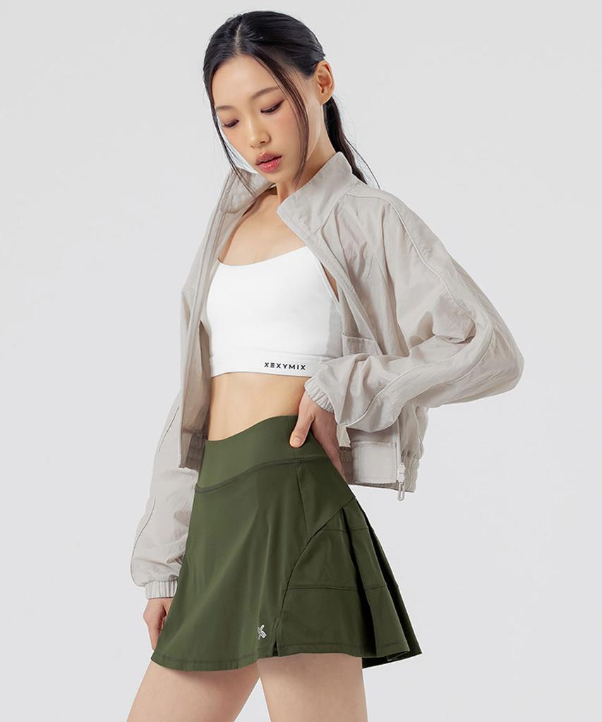 XEXYMIX Back Pleated Two-In-One Skirt