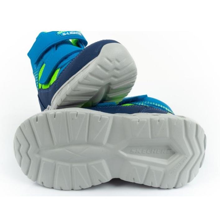 Footwear Skechers Navy / Lime Thunder Squad Kids Winter LED Sneakers