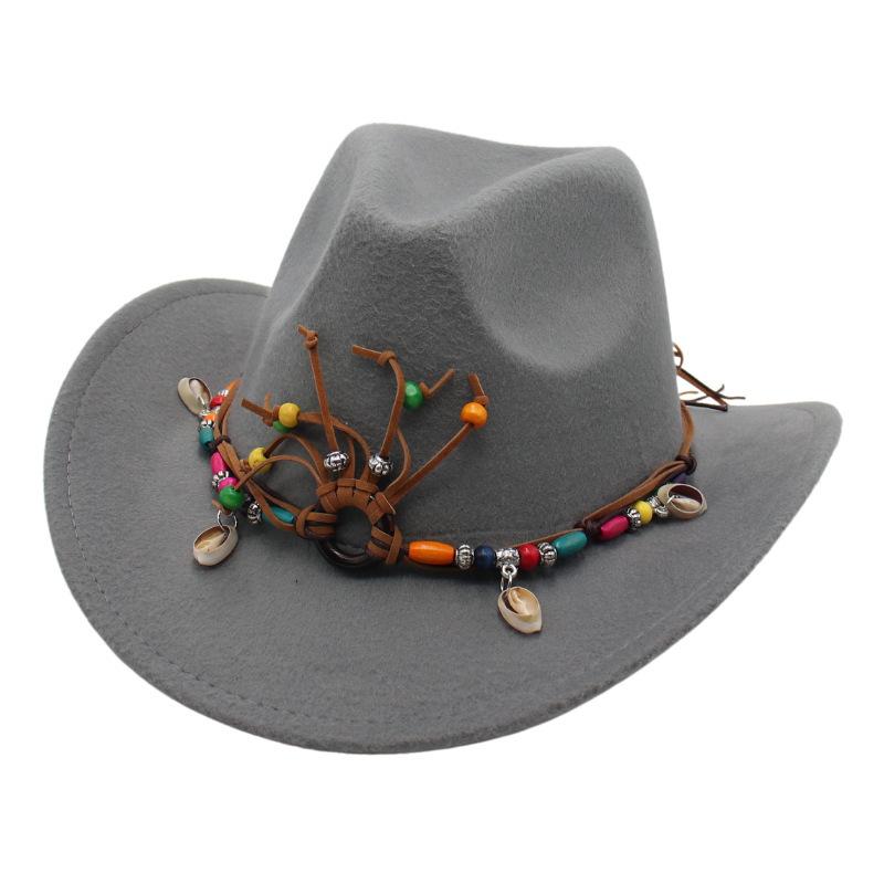 Hot-Selling Western Cowboy Hat Ethnic Style Stage Hat Warped Edge Fedora Hat British European And American Style