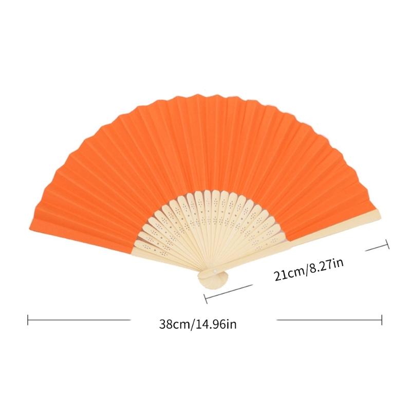Set of 6 Foldable Paper Fans with Bamboos Frame Portable Cooling Accessories for Outdoor Event Parties Favor DIY Craft
